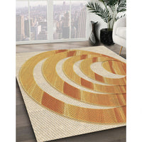 Patterned Brown Gold Rug, pat1994brn