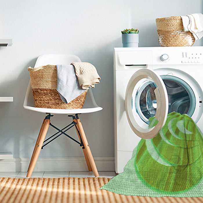Machine Washable Transitional Jade Green Rug in a Washing Machine, wshpat1994grn