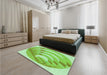 Patterned Jade Green Rug in a Bedroom, pat1994grn