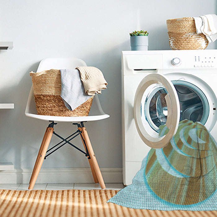 Machine Washable Transitional Green Rug in a Washing Machine, wshpat1994lblu