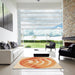 Machine Washable Transitional Neon Orange Rug in a Kitchen, wshpat1994org