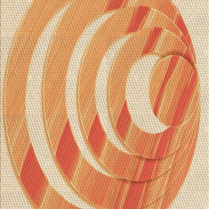 Patterned Neon Orange Rug, pat1994org