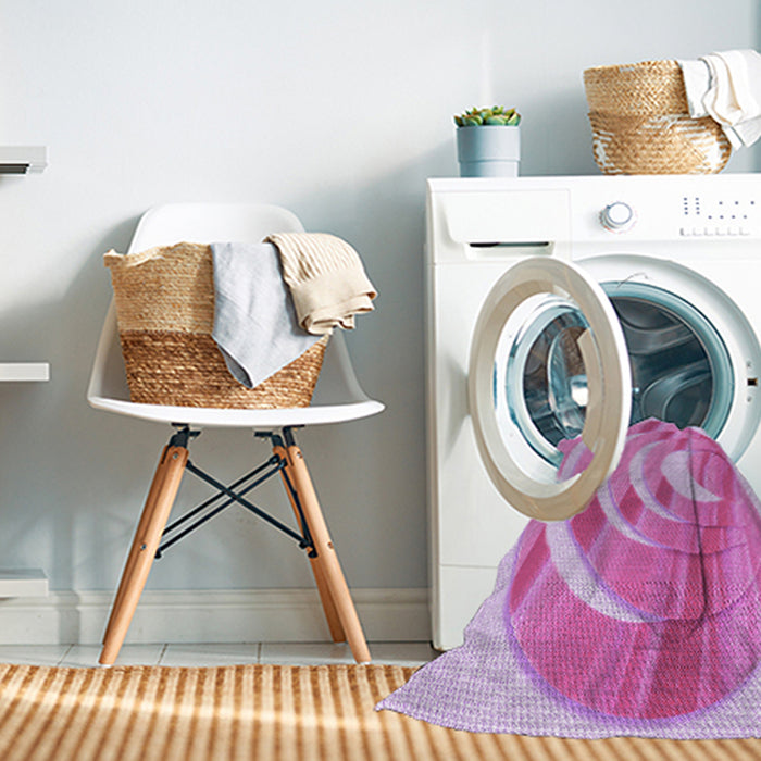 Machine Washable Transitional Blossom Pink Rug in a Washing Machine, wshpat1994pur