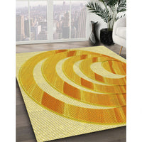 Patterned Bold Yellow Rug, pat1994yw