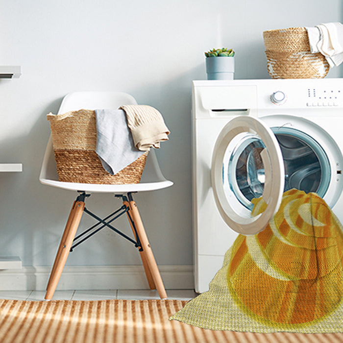 Machine Washable Transitional Bold Yellow Rug in a Washing Machine, wshpat1994yw