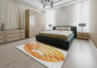 Machine Washable Transitional Vanilla Gold Rug in a Bedroom, wshpat1994