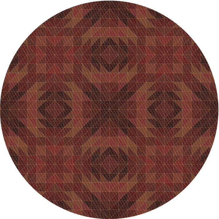 Square Patterned Mahogany Brown Rug, pat1995brn