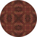 Square Patterned Mahogany Brown Rug, pat1995brn