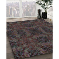 Patterned Carbon Gray Rug, pat1995lblu