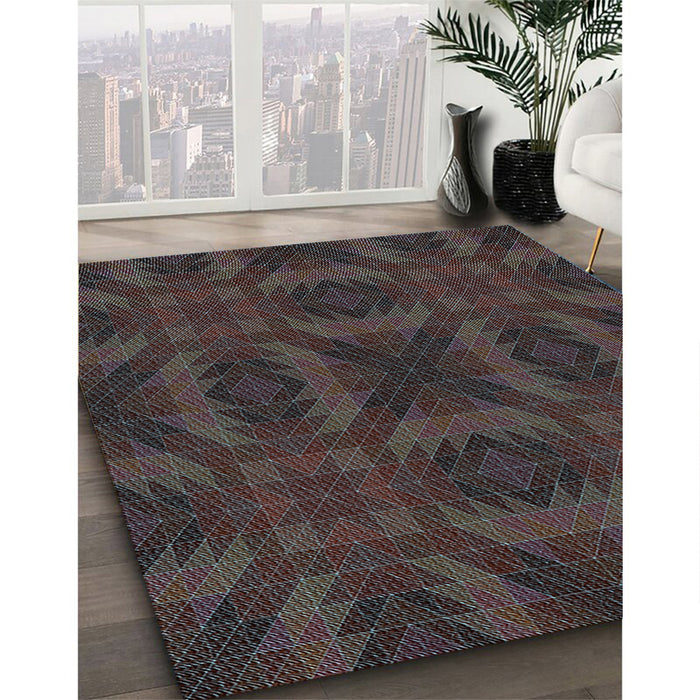 Patterned Carbon Gray Rug in Family Room, pat1995lblu