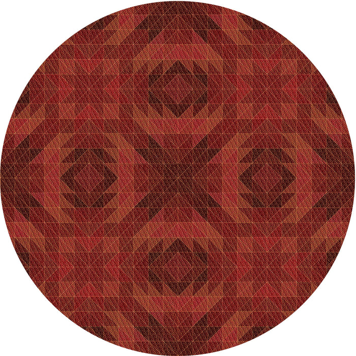 Square Patterned Cranberry Red Rug, pat1995org