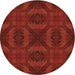 Square Patterned Cranberry Red Rug, pat1995org