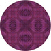 Square Machine Washable Transitional Medium Violet Red Pink Rug in a Living Room, wshpat1995pur