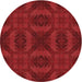 Square Patterned Red Rug, pat1995rd