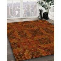 Patterned Mahogany Brown Rug, pat1995yw