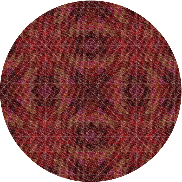 Square Machine Washable Transitional Chestnut Red Rug, wshpat1995