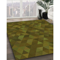 Patterned Olive Green Rug, pat1996grn