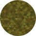 Square Patterned Olive Green Rug, pat1996grn