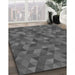 Patterned Platinum Gray Rug in Family Room, pat1996gry