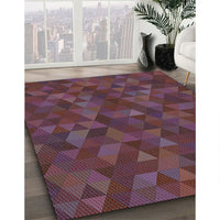 Patterned Mauve Taupe Purple Rug, pat1996lblu