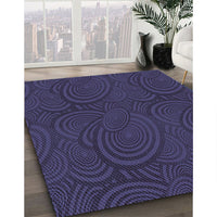 Patterned Slate Blue Rug, pat1997blu