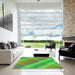 Square Patterned Green Rug in a Living Room, pat1998grn