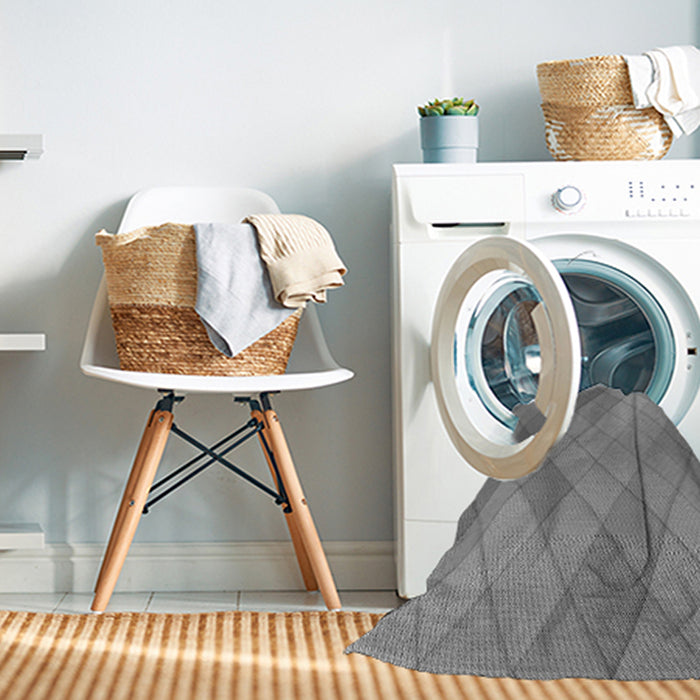 Machine Washable Transitional Dark Gray Rug in a Washing Machine, wshpat1998gry