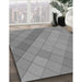 Patterned Dark Gray Rug in Family Room, pat1998gry