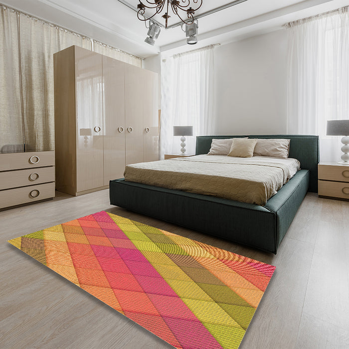 Patterned Yellow Rug in a Bedroom, pat1998org