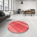 Round Patterned Red Rug in a Office, pat1998rd