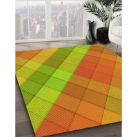 Patterned Orange Red Orange Rug, pat1998yw