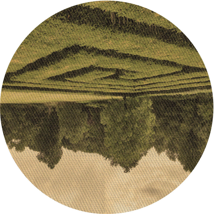 Square Patterned Orange Gold Rug, pat1999brn