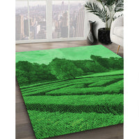 Patterned Green Rug, pat1999grn