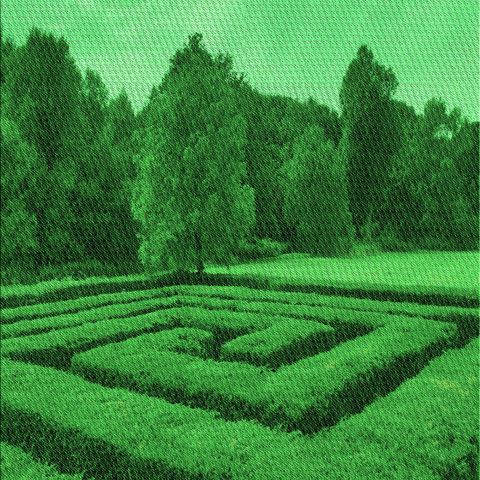 Patterned Green Rug, pat1999grn