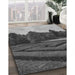 Machine Washable Transitional Dark Gray Black Rug in a Family Room, wshpat1999gry