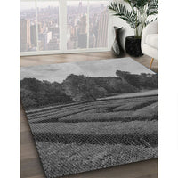 Patterned Dark Gray Black Rug, pat1999gry