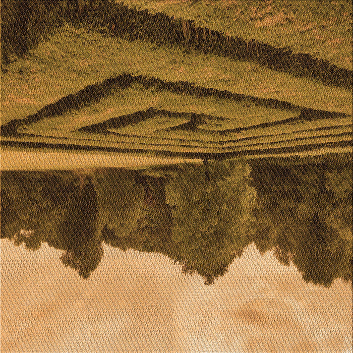 Round Patterned Orange Rug, pat1999org