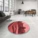 Round Patterned Red Rug in a Office, pat1999rd