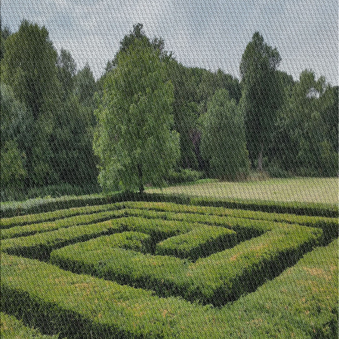 Patterned Dark Forest Green Novelty Rug, pat1999