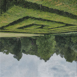 Square Patterned Dark Forest Green Novelty Rug, pat1999