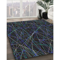 Patterned Black Novelty Rug, pat199