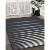 Patterned Charcoal Black Novelty Rug, pat19