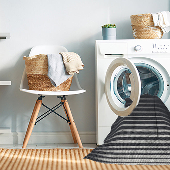 Machine Washable Transitional Charcoal Black Rug in a Washing Machine, wshpat19