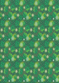 Patterned Green Abstract Machine Washable Rug, wshpat1