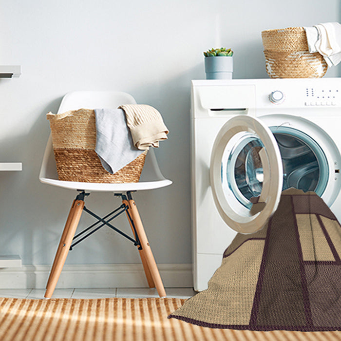 Machine Washable Transitional Peru Brown Rug in a Washing Machine, wshpat2brn