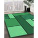 Machine Washable Transitional Forest Green Rug in a Family Room, wshpat2grn