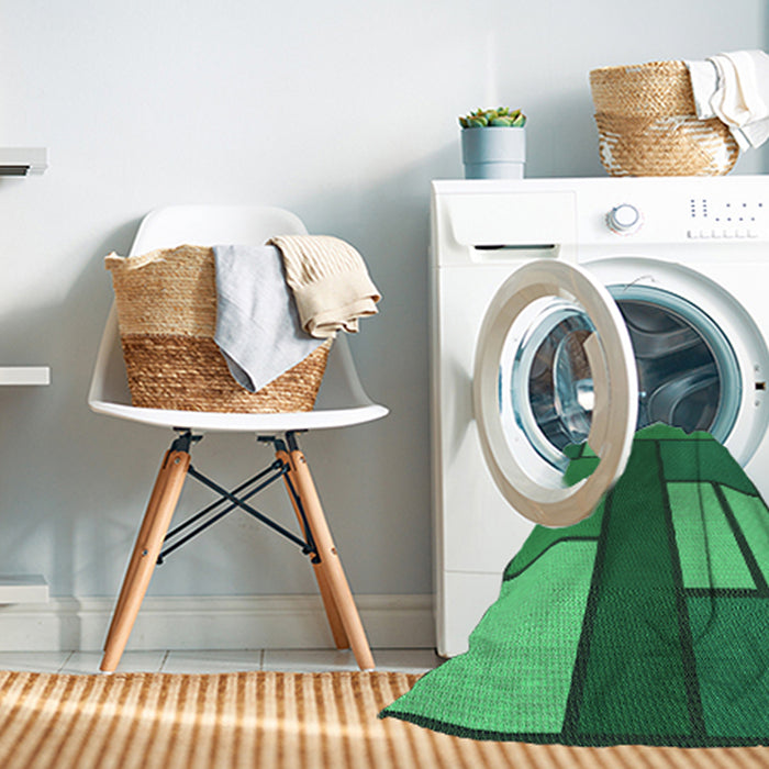 Machine Washable Transitional Forest Green Rug in a Washing Machine, wshpat2grn