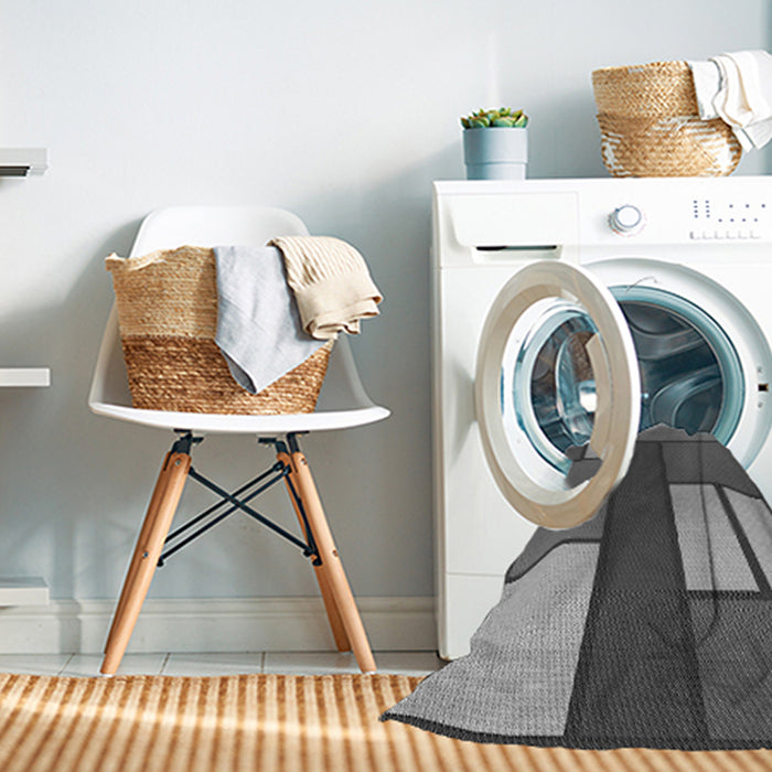 Machine Washable Transitional Black Rug in a Washing Machine, wshpat2gry