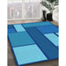 Machine Washable Transitional Blue Rug in a Family Room, wshpat2lblu