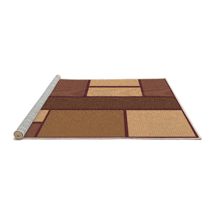 Sideview of Machine Washable Transitional Orange Rug, wshpat2org
